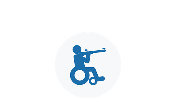 NRA Icon of a hunter in a wheelchair